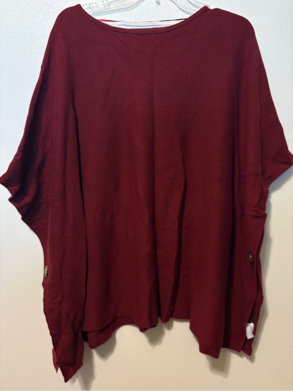 LOFT Deep Burgundy Scoop Neck Pullover Cape